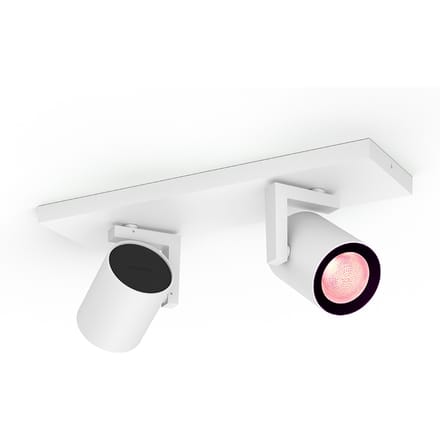 Philips Hue White & Color Ambiance Argenta Bluetooth 2-lichts Spotbalk - Wit