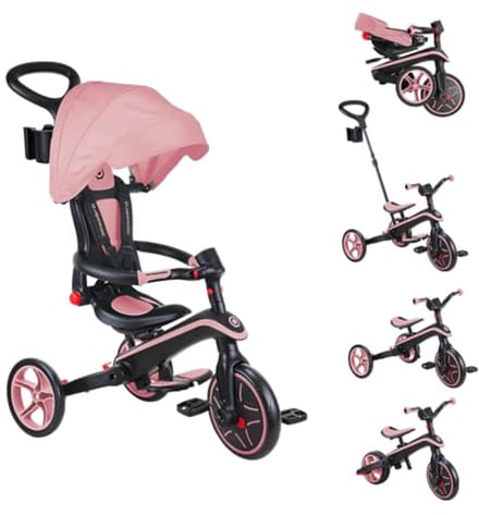 4-in-1 Vouwbare Tricycle voor Peuters - Pastel Roze