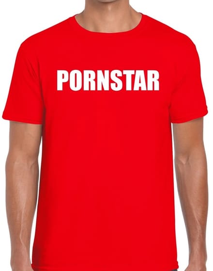 Pornstar tekst t-shirt rood heren L