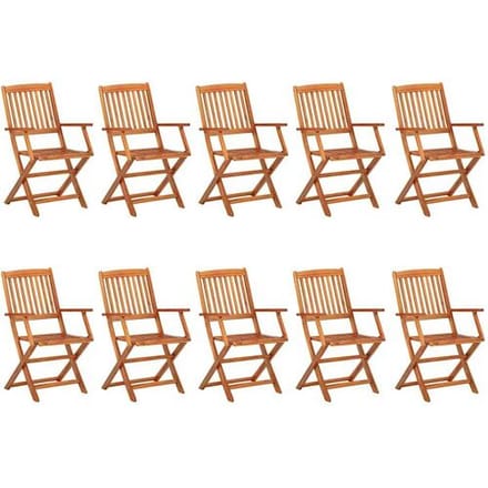 vidaXL - 11-delige - Tuinset - 280x90x75 - cm - massief - acaciahout