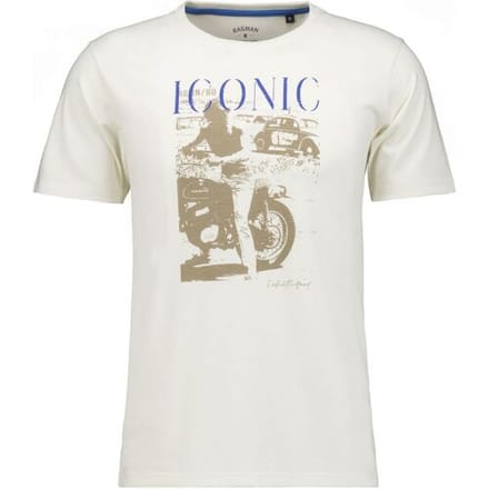 Ragman T-Shirt Iconic Graphic Cotton Round Neck Ecru / male
