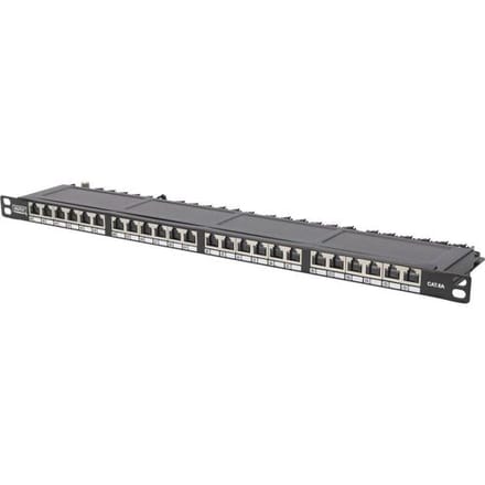 Digitus DN-91624S-SL-SH 24 poorten Netwerkpatchpaneel 483 mm (19) CAT 6 0.5 HE Meerdere kleuren Ingericht