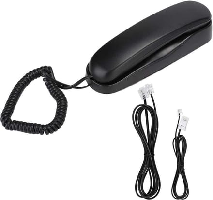 Vaste Telefoon - Wandtelefoon - Gemakkelijk Bellen - Ingebouwde Luidspreker - 2 Meter Snoer - Zwart