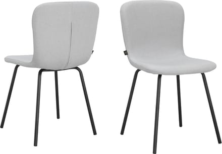 Ulmar-Eetkamerstoel - 2 Pack - Lichtgrijs Stof