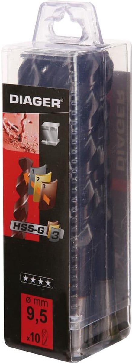 DIAGER - BOOR MET MEERVOUDIGE COATING - 5.10 MM X 52 X 86 - 10 PCS