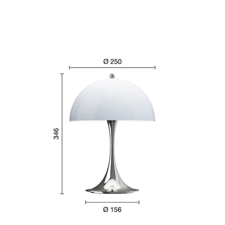 Louis Poulsen Panthella 250 Draagbaar V3 - LouisPoulsenChromeOpalBlue