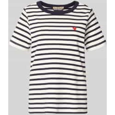 T-shirt met ronde hals en stiksels