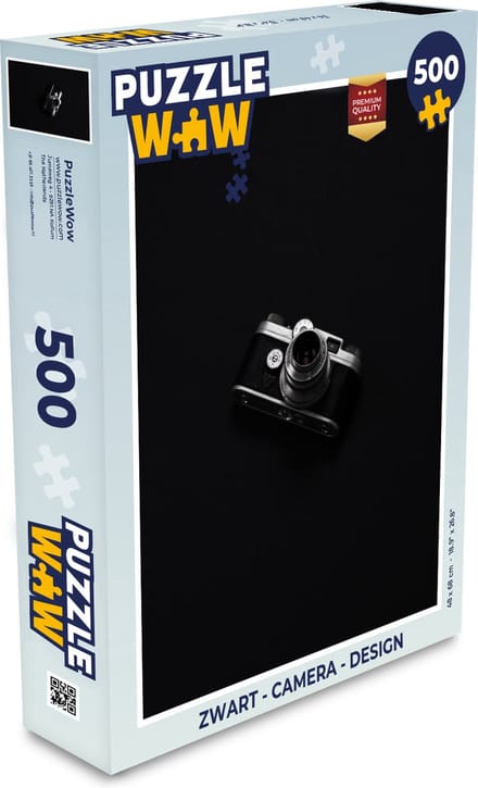 Puzzel Zwart - Camera - Design - Wit - Legpuzzel - Puzzel 500 stukjes