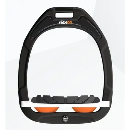 Ingelopen Zwart/Wit/Oranje Stijgbeugels Flex-On Green Composite