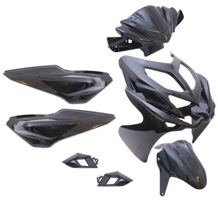 Edge Plaatset Yamaha Aerox-R - 9-delig - zwart metallic - vanaf bouwjaar 2014