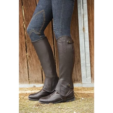 Equitheme Leather Soft Halve Chaps Groen S / Regular