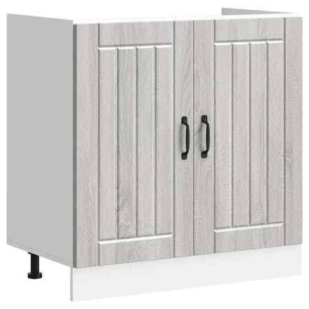 vidaXL - Spoelbakonderkast - Lucca - bewerkt - hout - grijs - sonoma - eiken