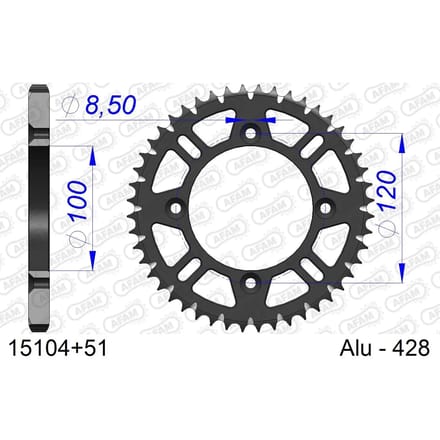 Tandwiel Afam 428 51 dents