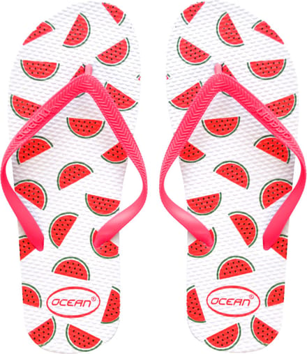 Watermeloen slippers wit- maat 36