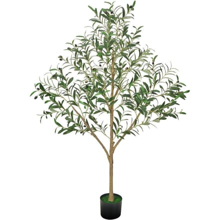 Arbre d'Olivier Artificiel 150cm Grande Plante Factice avec Pot pour Maison Bureau
