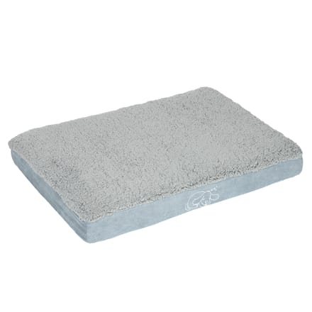 - M: L 100 x B 65 x H 9,5 cm (motief: hond) - Hondenkussen Memory Foam Grijs