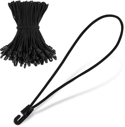 Unyqoos® Set van 100 Elastische Spanrubbers met Haken voor Diverse Toepassingen