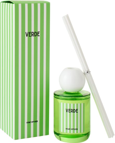 J-Line geurstokjes Verde Oplosmiddel - Spring Ivy & Neroli - glas - groen - large