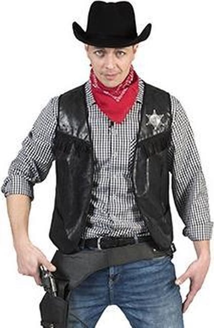 Stoer cowboyvest zwart