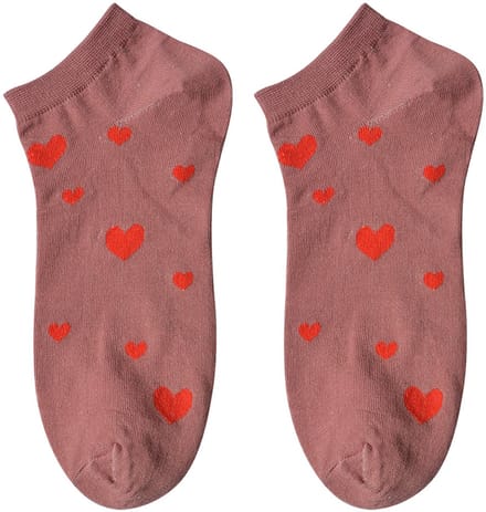 Clayre & Eef Grappige Sokken one size Roze Polyester Hartjes