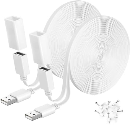 USB Verlengkabel Plat 3M 2Pack Voor Bewakingscamera's