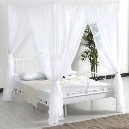 KAD® Klamboe - Klamboe 2 Persoons – Groot Muggennet voor Tweepersoonsbed - Wit - 190cm x 240cm x 210cm