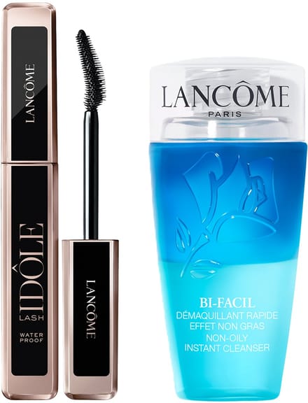 Lancôme 2-Step Wimper Routine Waterproof Mascara | Make Up Remover - Lash Idôle Mascara Waterproof Zwart & Bi-Facil Oog Make-up Remover 75ml