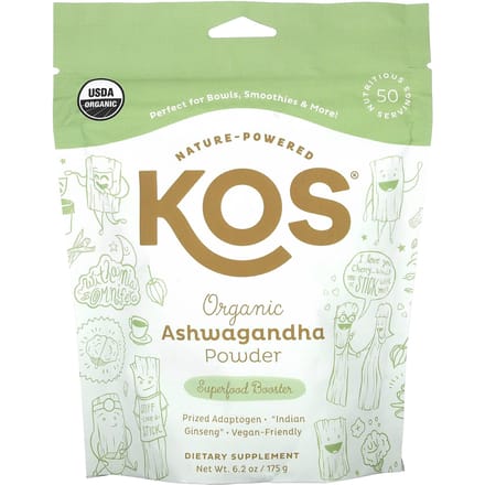 KOS, Biologisch Ashwagandha Poeder, 6.2 oz (175 gr)