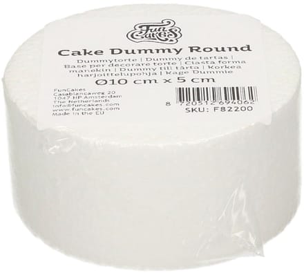 FunCakes Taart Dummy - Piepschuim Blok - Rond - Ø10 cm x 5 cm