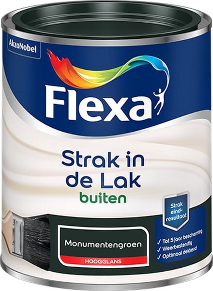 Flexa - Strak In De Lak Buitenlak Hoogglans - Monumentengroen - 750 Ml