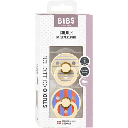 BIBS - Studio Speen - Pin & Block Hush Mix Spenen Size 1 (0-6 maanden)