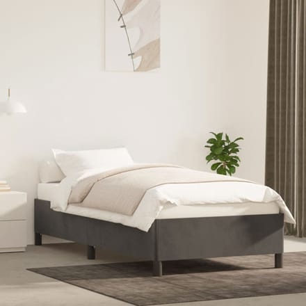 vidaXL - Bedframe - zonder - matras - 80x200 - cm - fluweel - donkergrijs