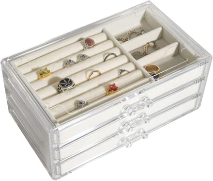 Sieradendoos Organizer - Juwelendoos Opberger - Sieraden Opbergen - Drie Lagen - Verwijderbare Divider - Goud