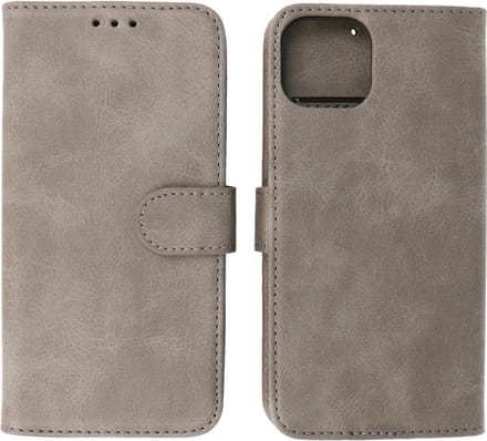 iPhone 15 Plus Hoesje Book Case Telefoonhoesje Grijs