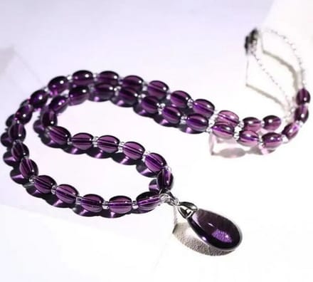 N3 Collecties  DamesMode kettingen Amethist paarse kraal hanger sieraden