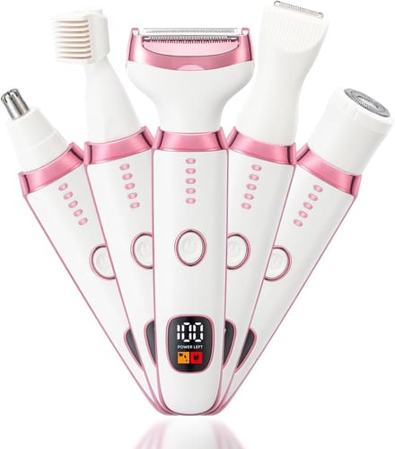 Elektrisch scheerapparaat - Dames trimmer - Huidverzorging - 5-in-1 functie - 15.5 cm - Wit