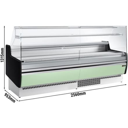 GGM Gastro Kühltheke - 2560mm - 1 Ablage - Frontblende Hellgrün