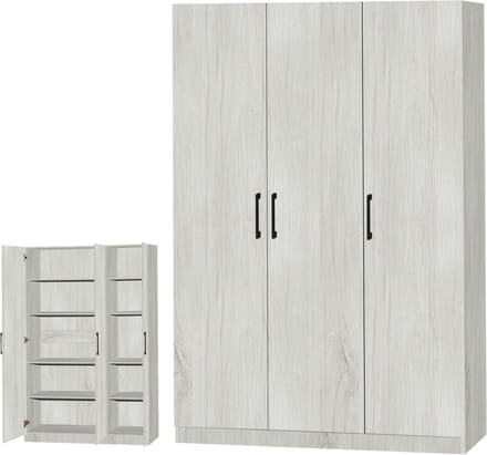 Belfurn - Linnenkast 3 deuren EDEN 120cm white oak