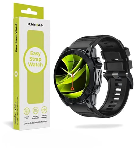 Mobile Origin Easy Strap Siliconen Horlogebandje 20 Mm Zwart