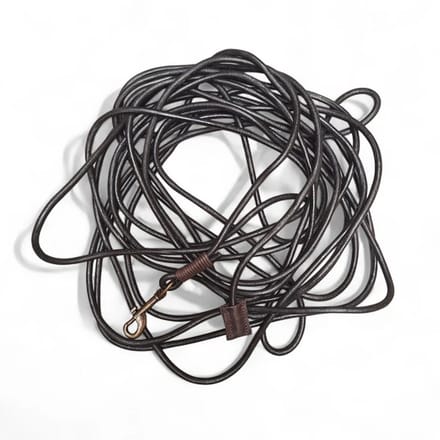 Cooper & Quint DRIFT Leather Towline - Zwart - 5 m