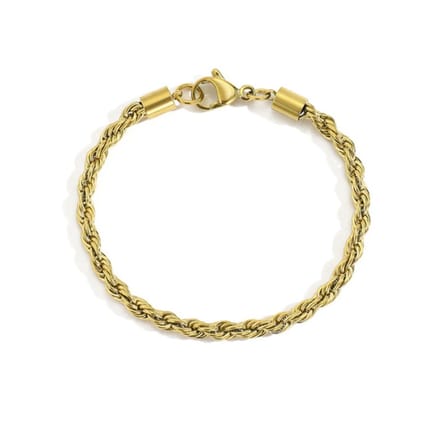 Cabantis Cubaanse Twist Armband - Armband dames - Sieraden - Cadeau – Goudkleurig - Extra Small - 16 CM