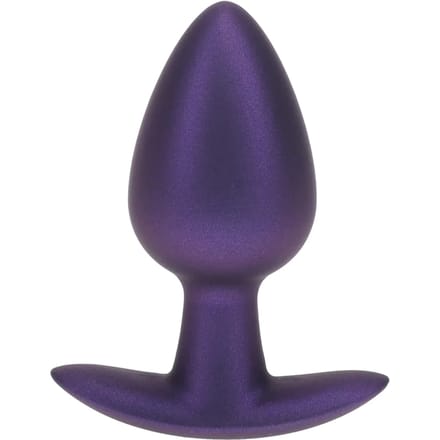 Ouch! Gladde Siliconen Buttplug 3.4 cm - Metallic Paars