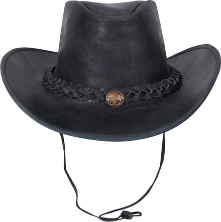 Urban 5884® - Cowboy - hat/Hoed - Grijs - Cracker - 100% Leer - Uniseks - volwassene - Maat 2XL
