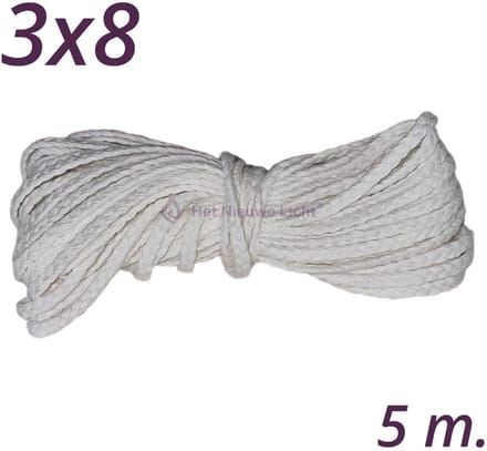 Kaars Lont | HNL 3x8 | 5 meter | Wick | Pit | Wiek | Kaarsenlont.