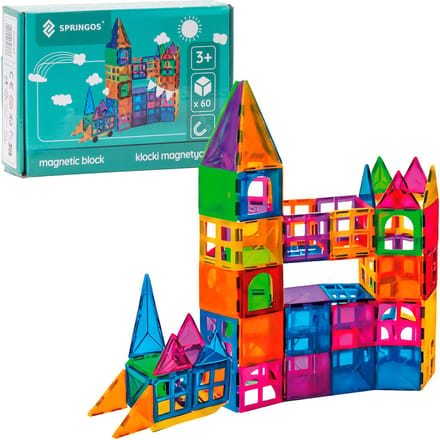 Springos® Magnetisch speelgoed - Speelgoed Kasteel - 60 Stuks - Montessori speelgoed - Speelgoed kinderen
