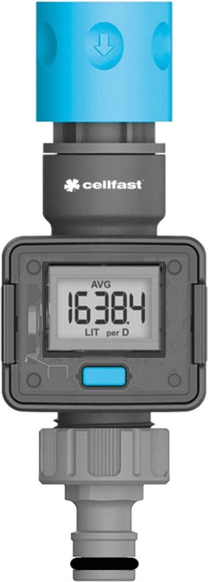 Cellfast debietmeter voor tuinslang, LCD-scherm, IPX6, Teller IDEA