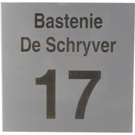 Vasp Huisnummer Met Naam Inox Maatwerk 18x18cm