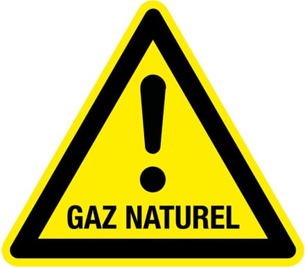 Waarschuwingssticker GAZ naturel 100 mm