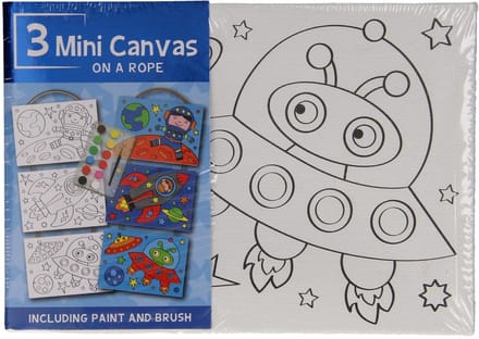 Canvas schilderset ruimte - creatieve schilderen set voor kinderen, 3 stuks.