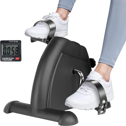 Pedaal Hometrainer - Mini Fiets Trainer - Onder Bureau Trainen - Verstelbare Weerstand - Compact Formaat - Zwart
